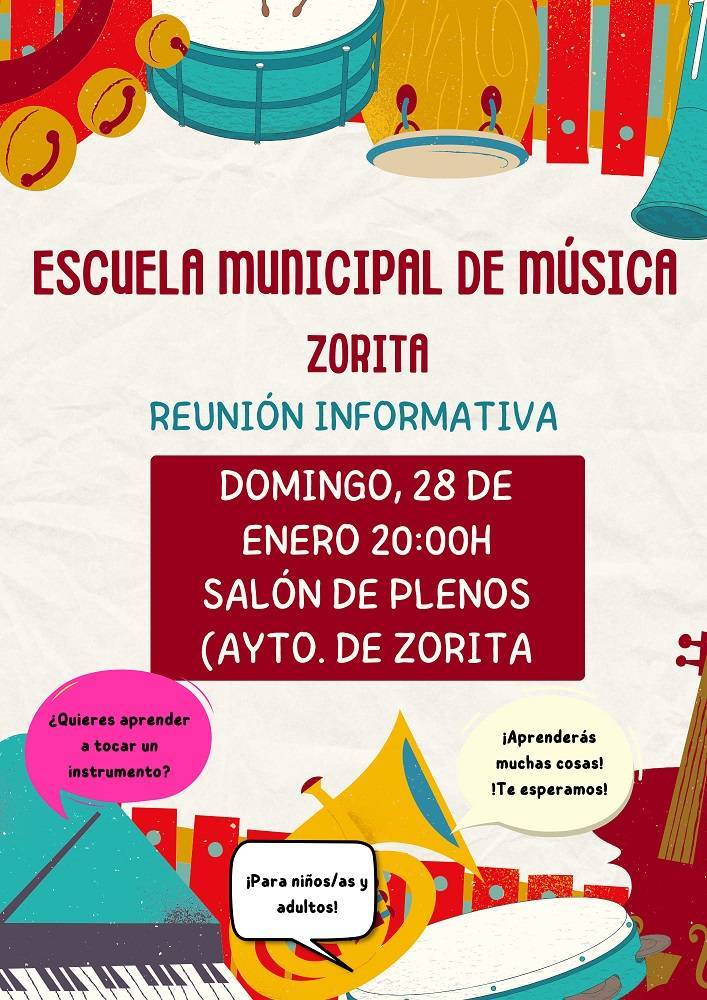 Reunión informativa sobre la Escuela Municipal de Música (2024) - Zorita (Cáceres)