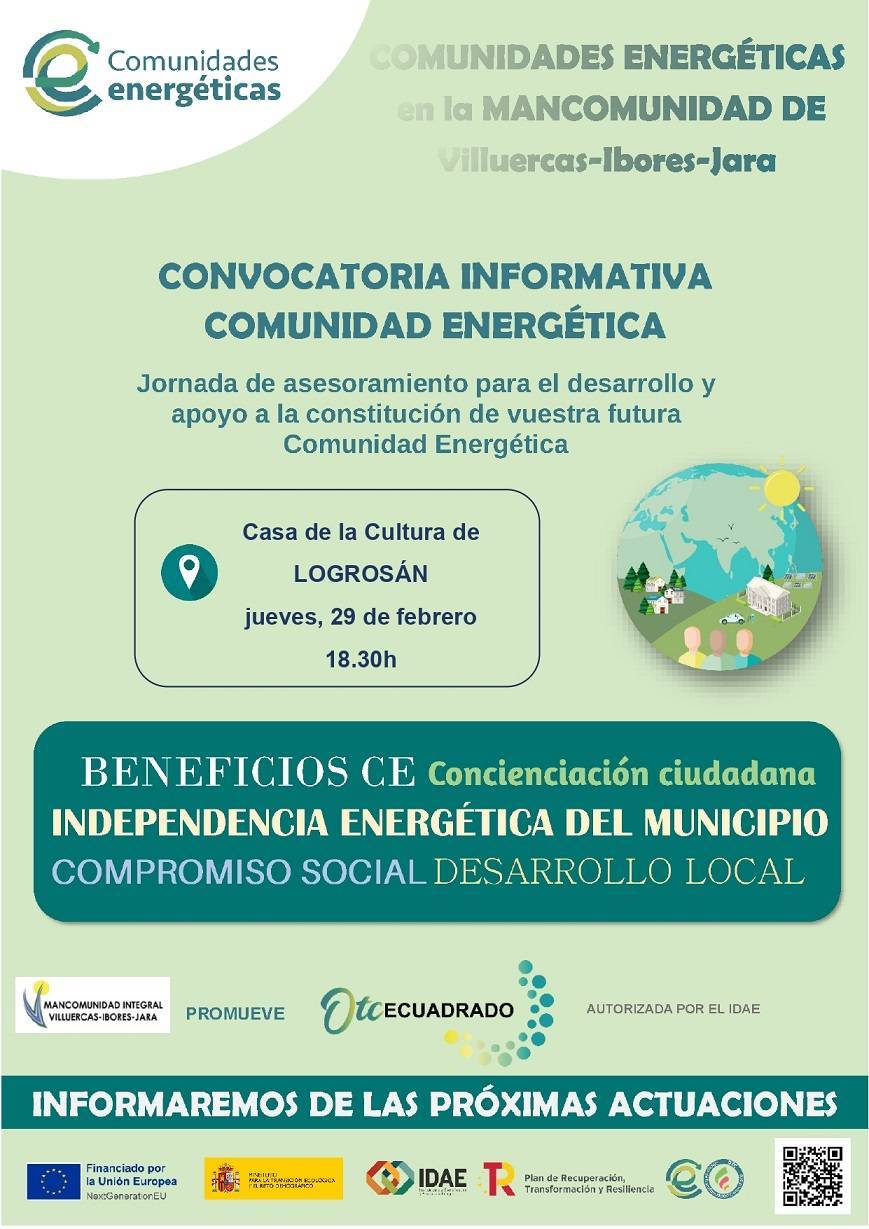 Convocatoria informativa sobre la comunidad energética (2024) - Logrosán (Cáceres)