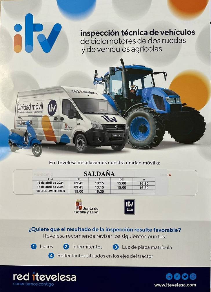 ITV de ciclomotores y vehículos agrícolas (2024) - Saldaña (Palencia)