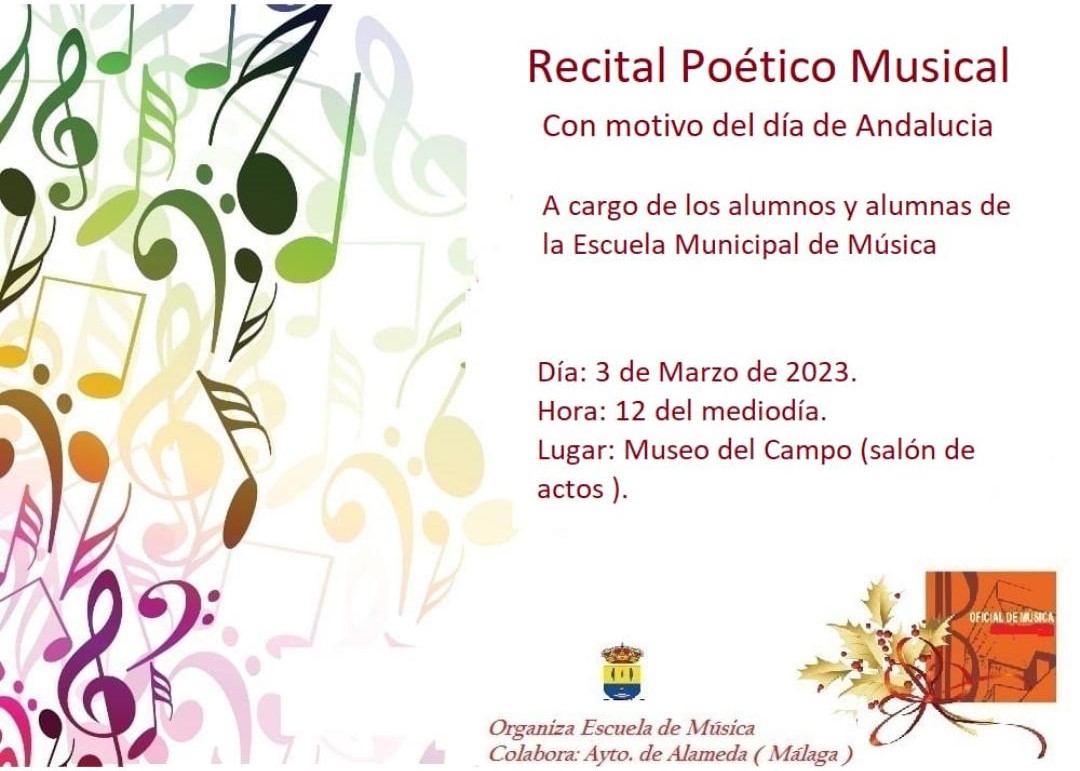 Recital poético musical con motivo del Día de Andalucía (2024) - Alameda (Málaga)
