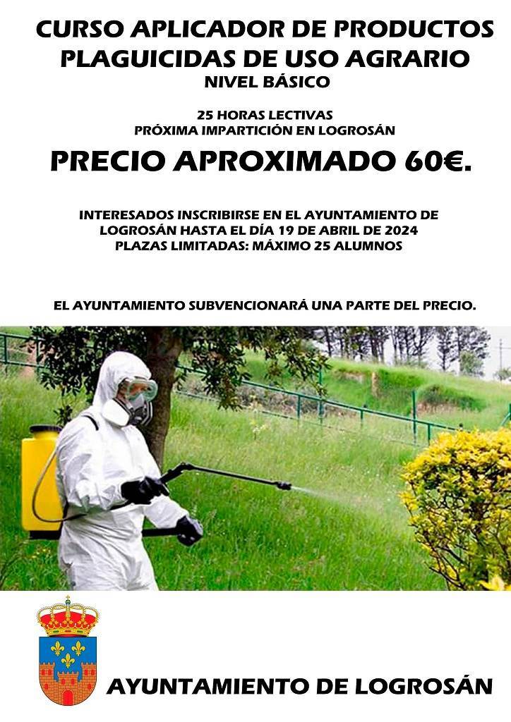 Curso de aplicador de productos plaguicidas de uso agrario (2024) - Logrosán (Cáceres)