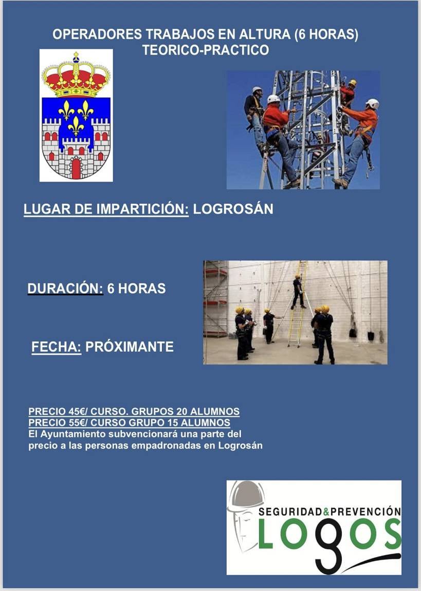 Curso de operadores en trabajos de altura (2024) - Logrosán (Cáceres)