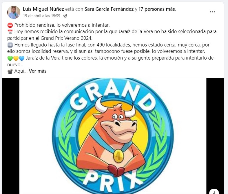 Se queda a las puertas de participar en el 'Grand Prix' (2024) - Jaraíz de la Vera (Cáceres)