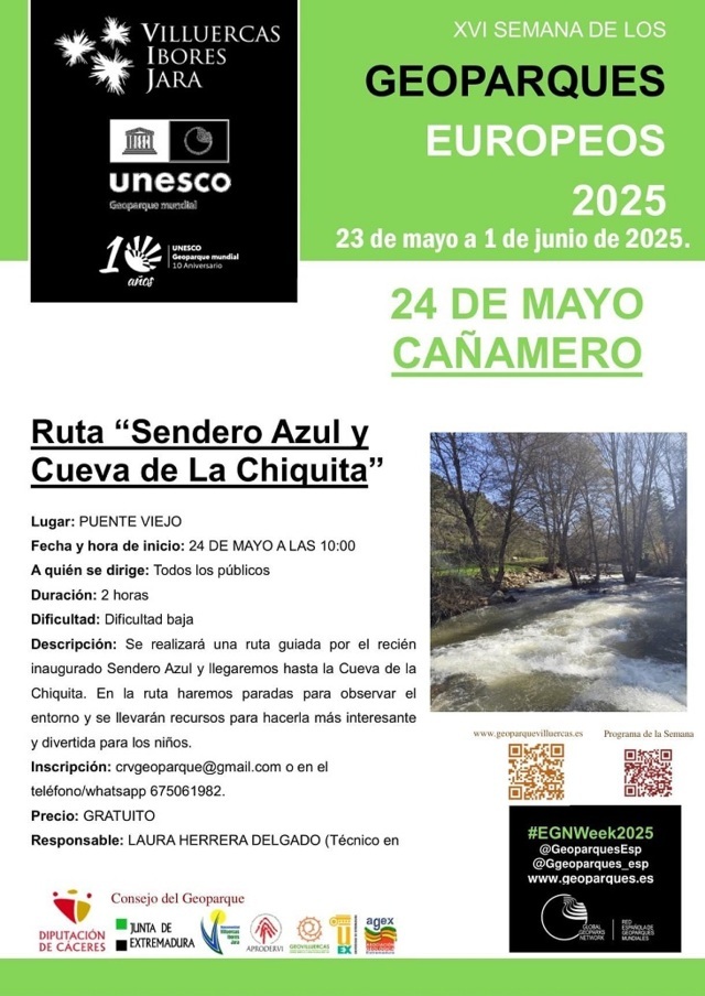 Ruta 'Sendero Azul y Cueva de La Chiquita' (2025) - Cañamero (Cáceres)