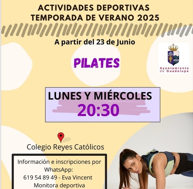 Clases de pilates en verano (2025) - Guadalupe (Cáceres)