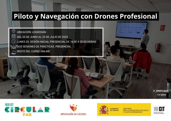 Curso de piloto y navegación con drones profesional (2025) - Logrosán (Cáceres)