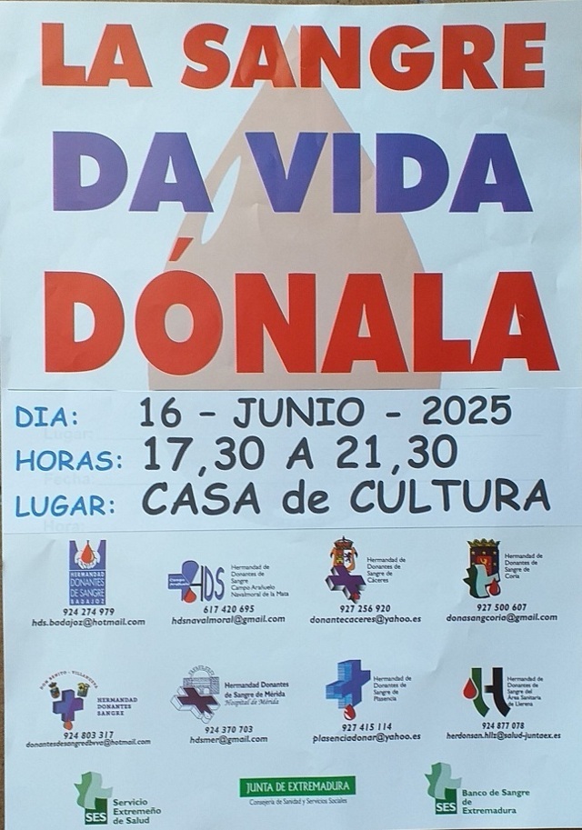 Donación de sangre (junio 2025) - Guadalupe (Cáceres)