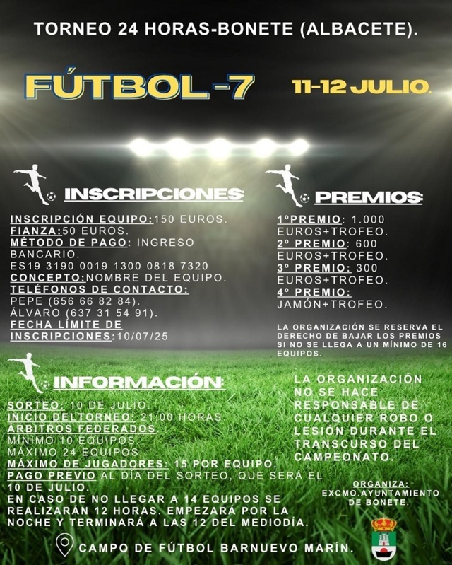 Torneo de 24 horas de fútbol 7 (2025) - Bonete (Albacete)