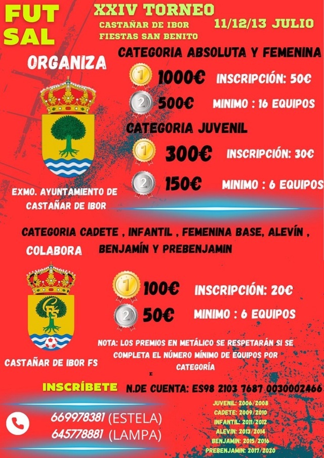 XXIV Torneo de Fútbol Sala - Castañar de Ibor (Cáceres)