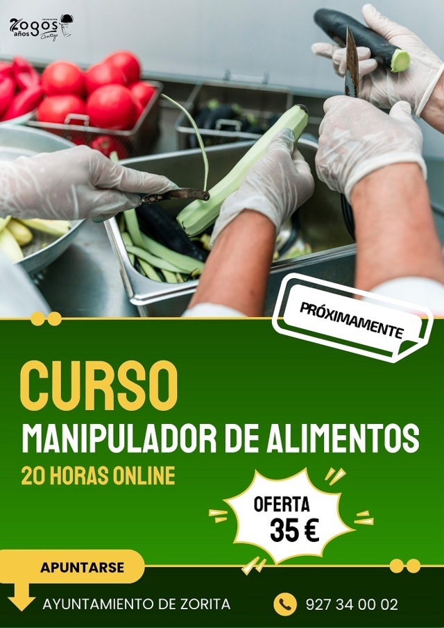 Curso de manipulador de alimentos (2025) - Zorita (Cáceres)