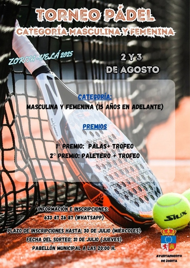Torneo de pádel (agosto 2025) - Zorita (Cáceres)