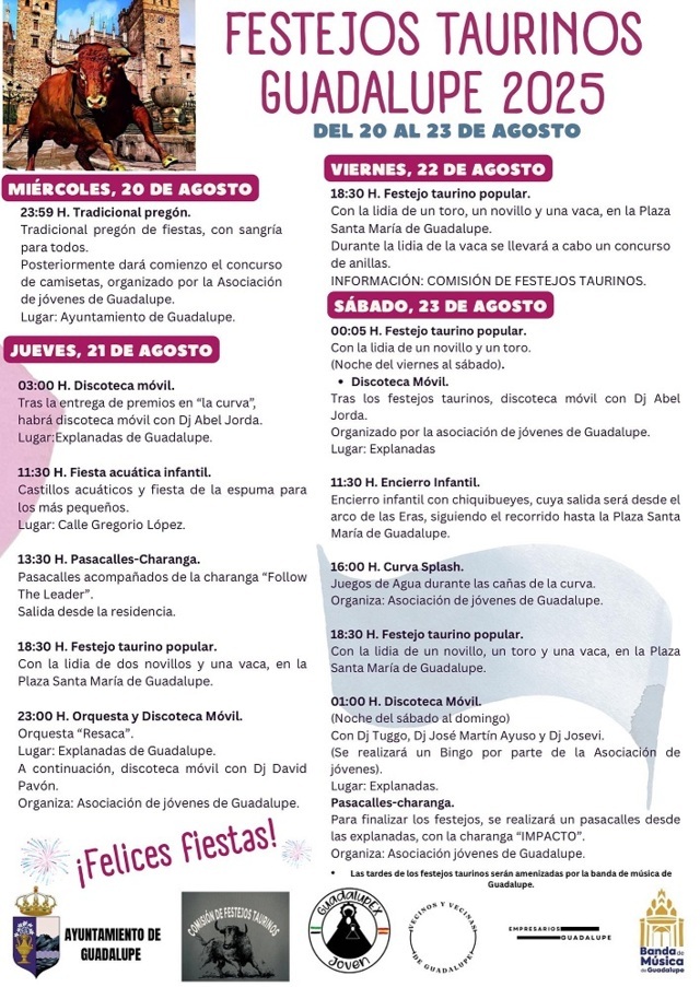 Festejos taurinos (2025) - Guadalupe (Cáceres)