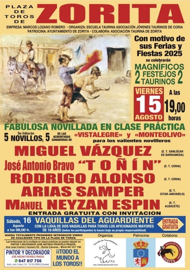 Festejos taurinos (2025) - Zorita (Cáceres)