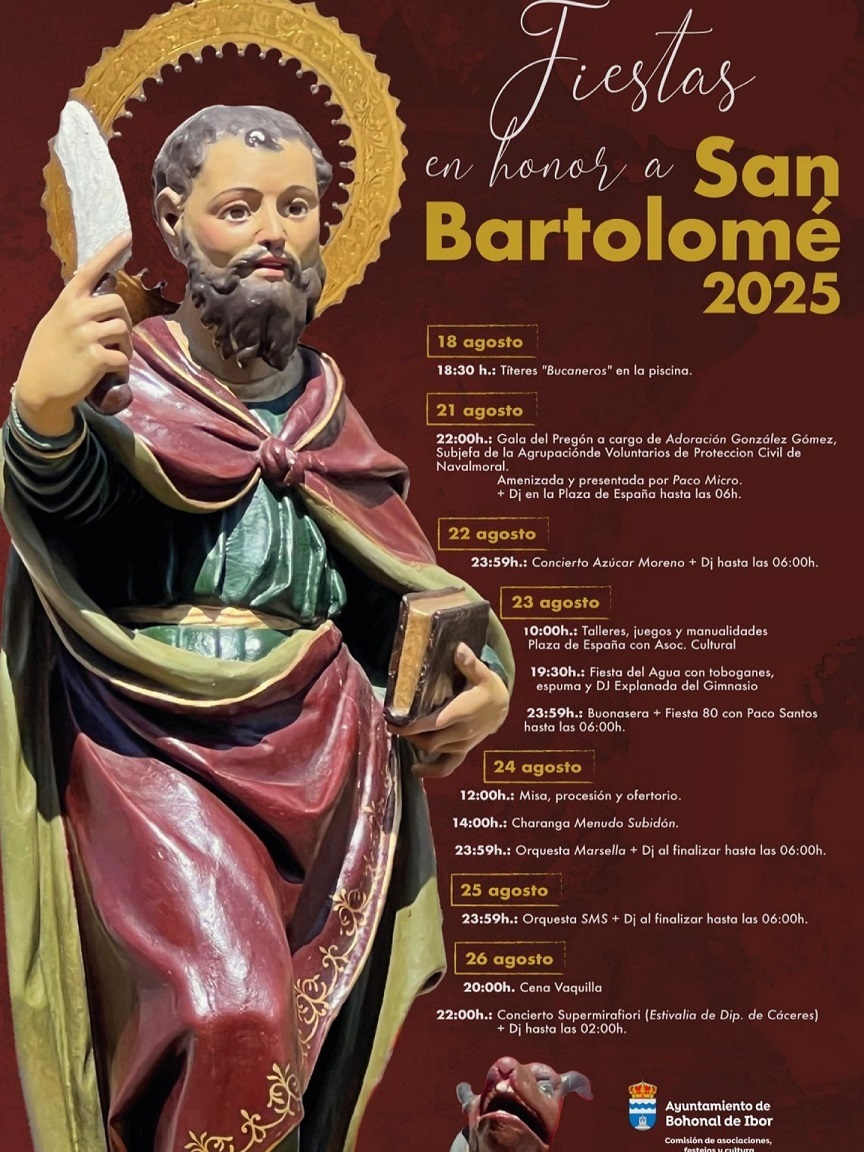 Fiestas en honor a San Bartolomé (2025) - Bohonal de Ibor (Cáceres)