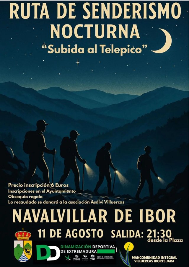 Ruta senderista nocturna solidaria (2025) - Navalvillar de Ibor (Cáceres)