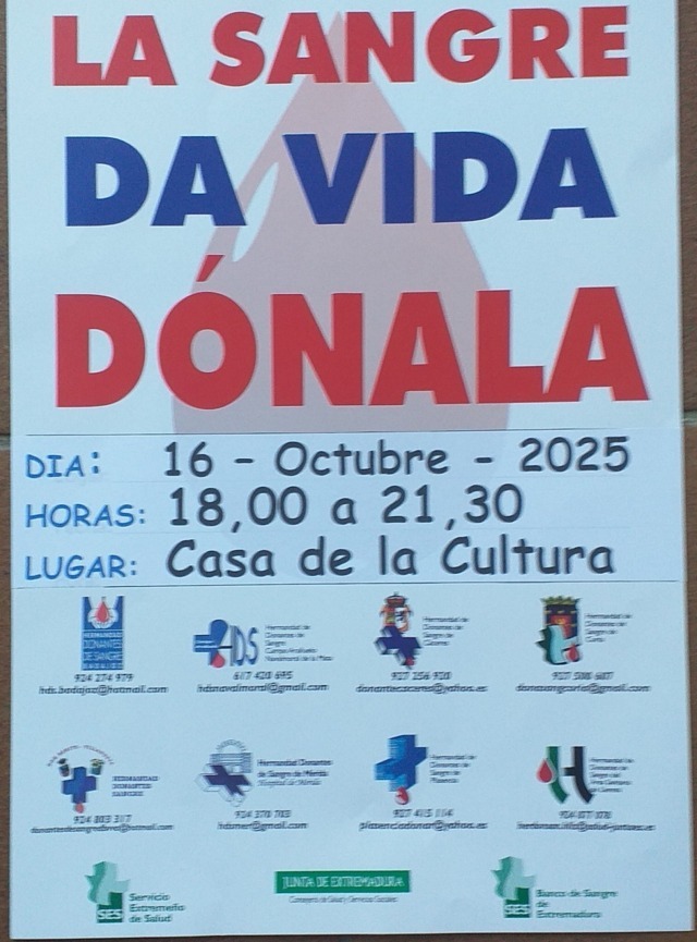 Donación de sangre (octubre 2025) - Guadalupe (Cáceres)