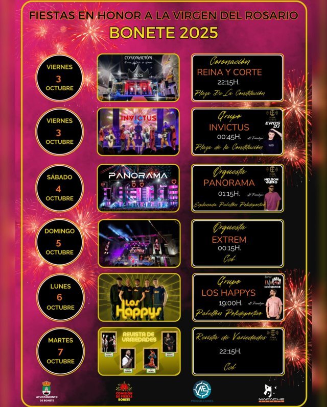 Fiestas en honor a la Virgen del Rosario (2025) - Bonete (Albacete)