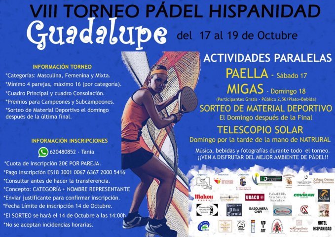 VIII Torneo de Pádel Hispanidad - Guadalupe (Cáceres)