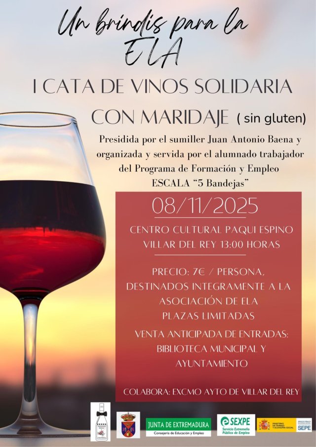 I Cata de Vinos Solidaria con Maridaje - Villar del Rey (Badajoz)