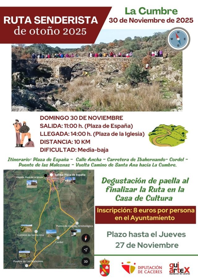 Ruta senderista de otoño (2025) - La Cumbre (Cáceres)