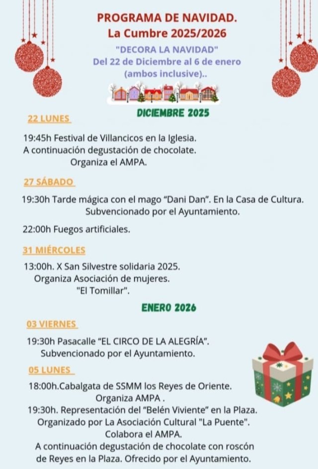 Programa de Navidad (2025) - La Cumbre (Cáceres)