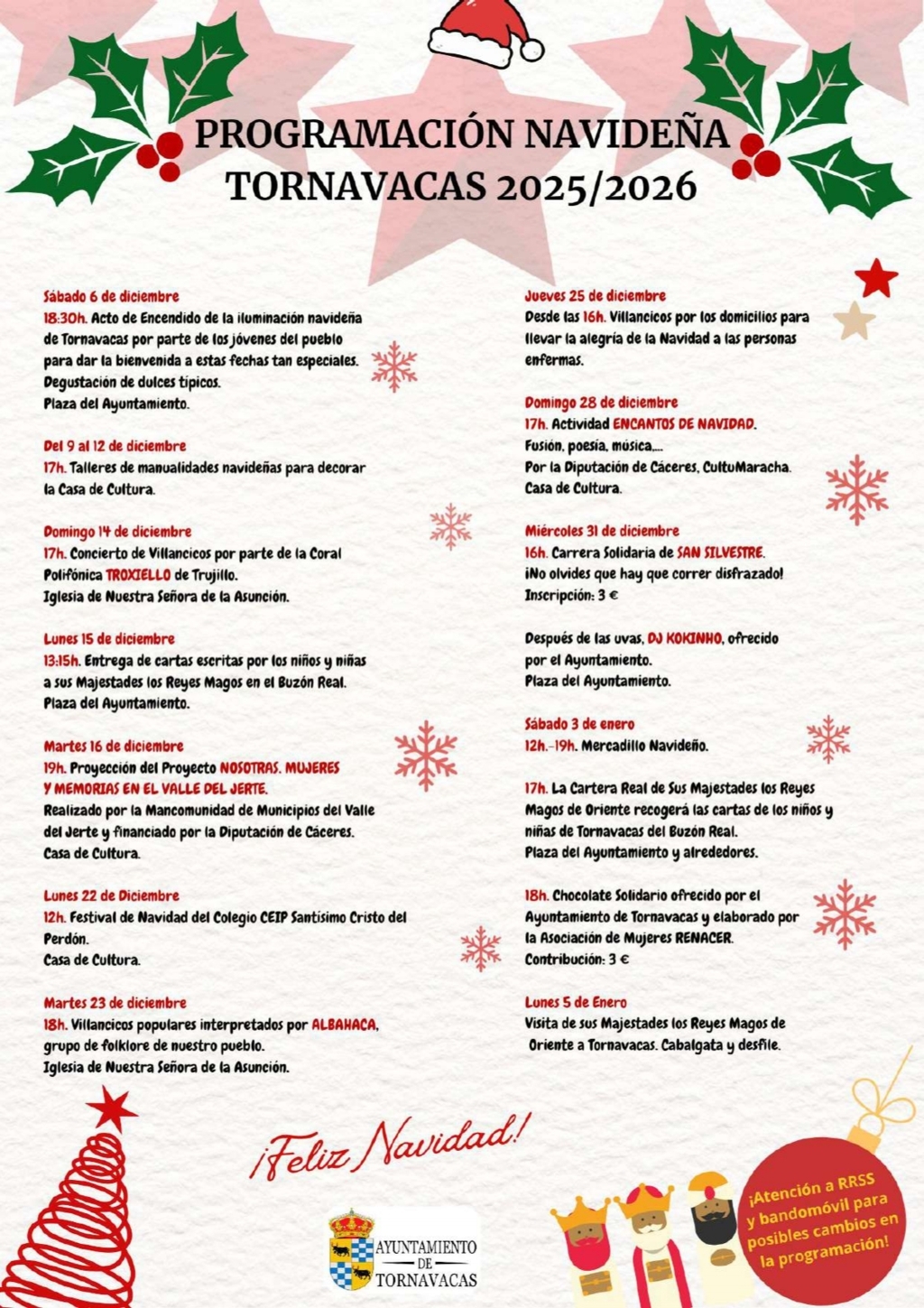 Programa de Navidad (2025) - Tornavacas (Cáceres)