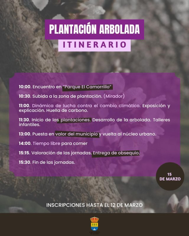 Plantación arbolada (2026) - Alameda (Málaga)