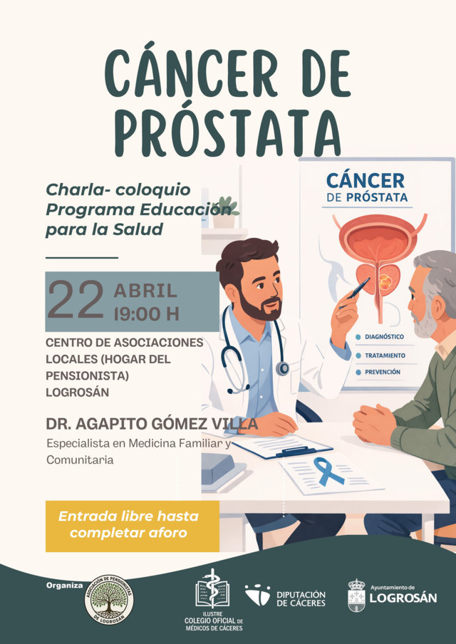 Charla-coloquio sobre el cáncer de próstata (2026) - Logrosán (Cáceres)