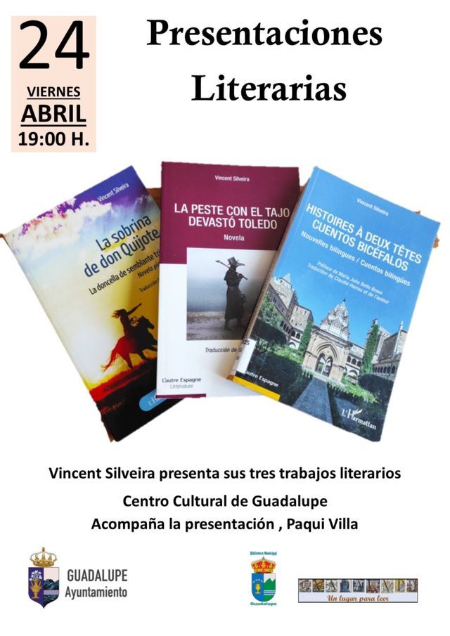 Presentaciones literarias de Vincent Silveira (2026) - Guadalupe (Cáceres)