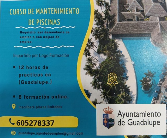 Curso de mantenimiento de piscinas (2026) - Guadalupe (Cáceres)