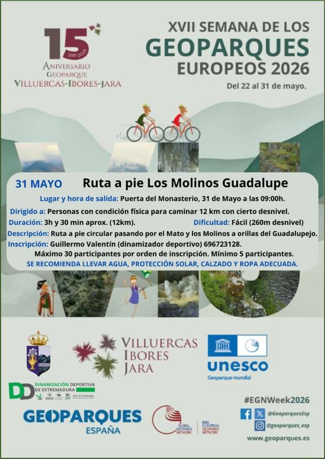 Ruta a pie 'Los Molinos' (2026) - Guadalupe (Cáceres)