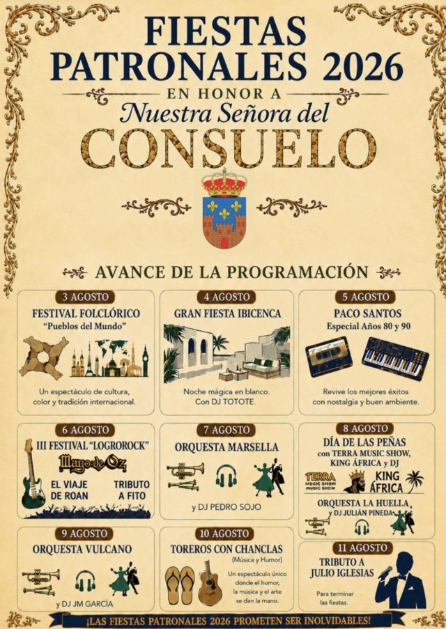 Fiestas patronales en honor a Nuestra Señora del Consuelo (2026) - Logrosán (Cáceres)