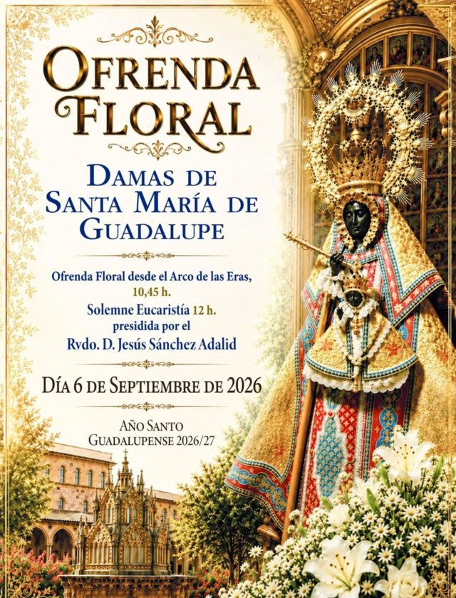 Ofrenda floral (2026) - Guadalupe (Cáceres)