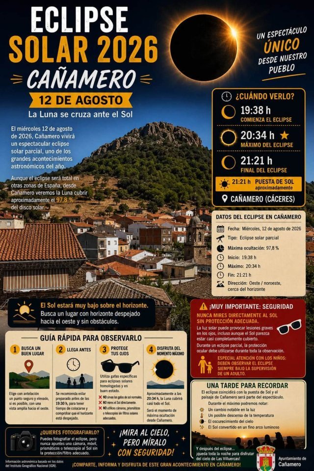 Eclipse solar (2026) - Cañamero (Cáceres)
