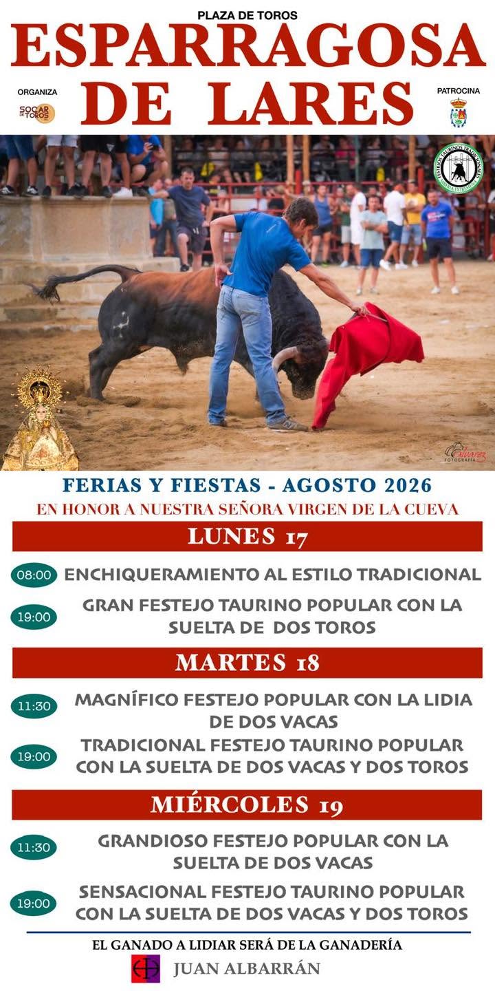 Festejos taurinos (2026) - Esparragosa de Lares (Badajoz)