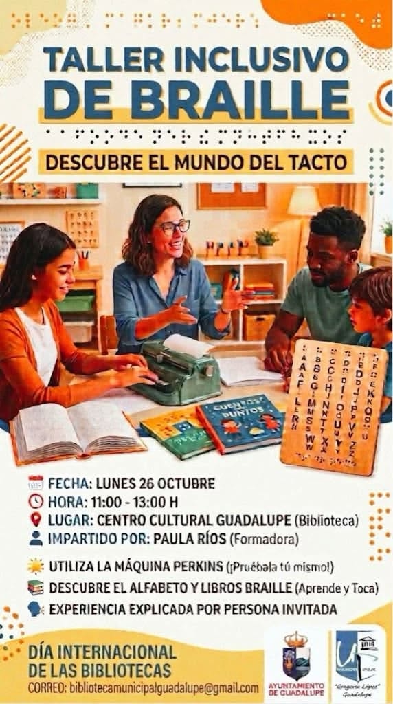 Taller inclusivo de braille (2026) - Guadalupe (Cáceres)